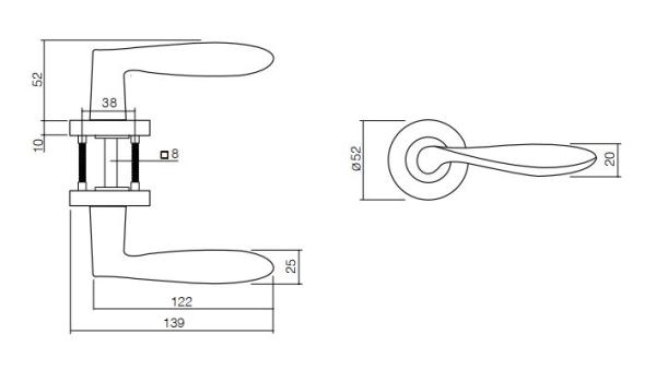 ProGriff TD-Georg auf Rosette–Chrom/Nickel matt